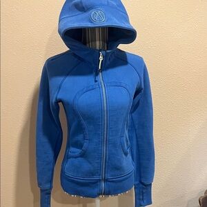 Lululemon Blue Zip-Up scuba Hoodie size 6. Well loved but in good condition.